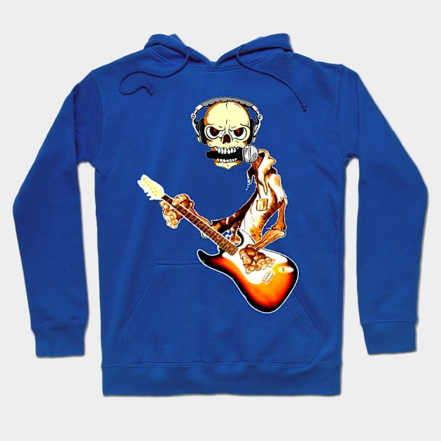 Skool Hooligans_Skeleton Playing The Guitar Hoodie by Mima_SY